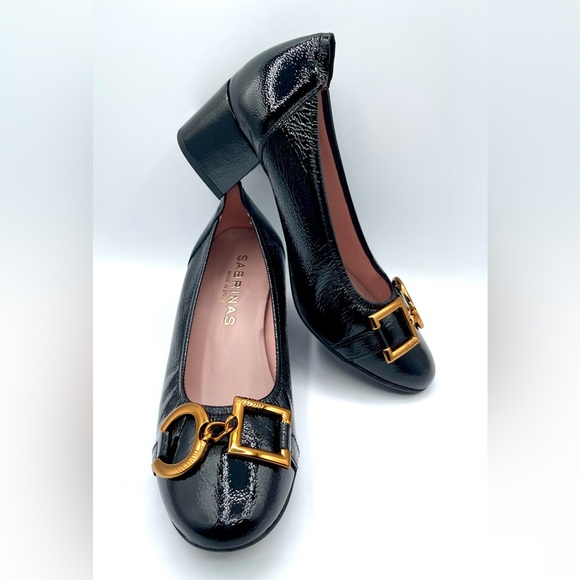 SABRINAS Lita Block-Heel Black Shoes Made in Spain.EU Size  37   US size 6 / 6.5 - Picture 2 of 14